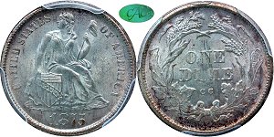 GFRC Open Set Registry - Newtown 1875 Seated In Wreath 10C