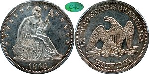 GFRC Open Set Registry - Oregon Beaver 1846 Seated  50C