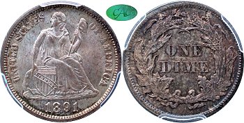 GFRC Open Set Registry - Coulombe Family 1891 Seated  10C