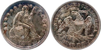 GFRC Open Set Registry - Hoosier 1871 Seated  25C