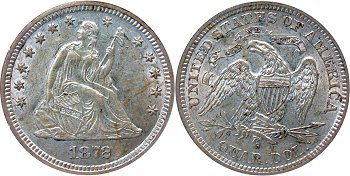 GFRC Open Set Registry - Hoosier 1872 Seated  25C