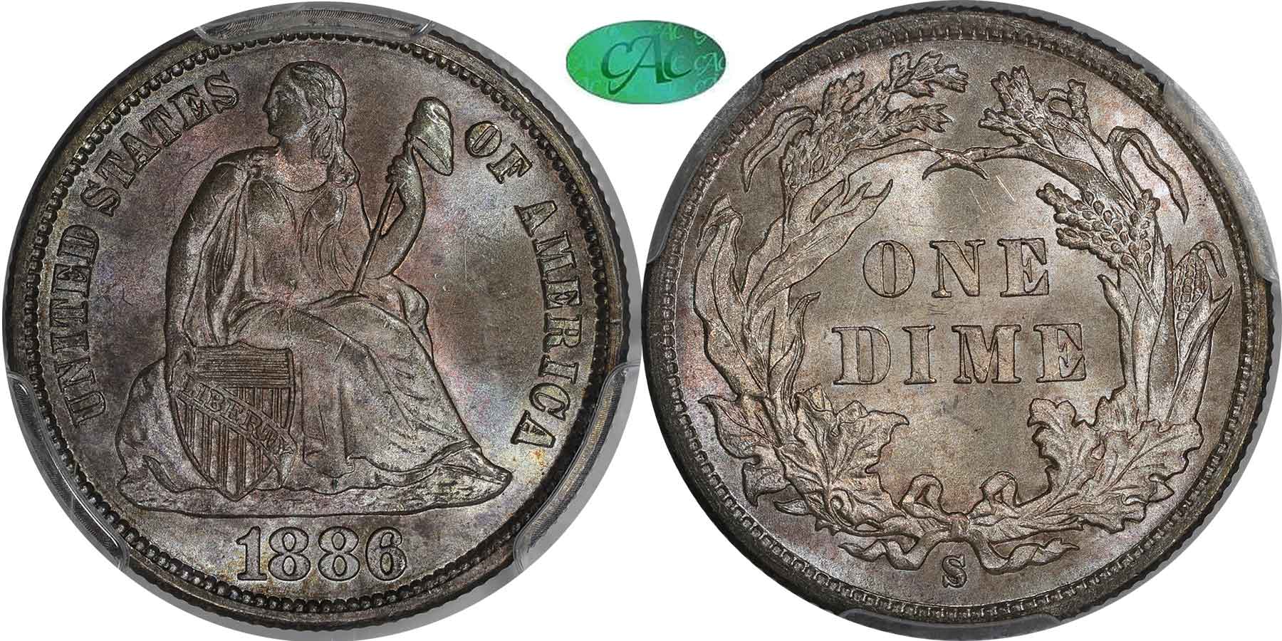 GFRC Open Set Registry - Coulombe Family 1886 Seated  10C