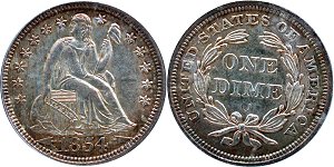 GFRC Open Set Registry - Dale Miller 1854 Seated With Arrows 10C