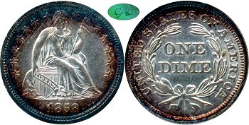 GFRC Open Set Registry - Gerry Fortin 1858 Seated  10C