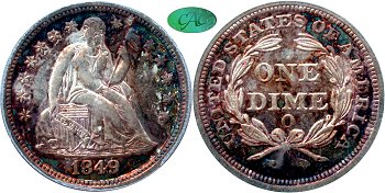 GFRC Open Set Registry - Gerry Fortin 1849 Seated  10C