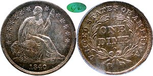 GFRC Open Set Registry - Newtown 1840 Seated No Drapery 10C