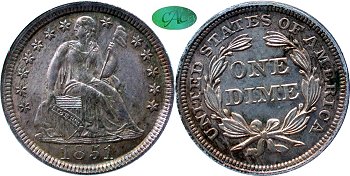 GFRC Open Set Registry - Gerry Fortin 1851 Seated  10C