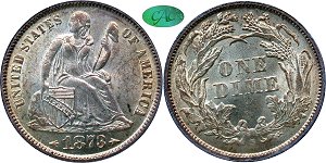 GFRC Open Set Registry - Newtown 1873 Seated With Arrows 10C