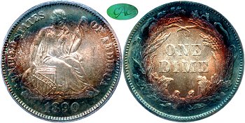 GFRC Open Set Registry - Gerry Fortin 1890 Seated  10C