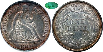 GFRC Open Set Registry - Gerry Fortin 1860 Seated  10C