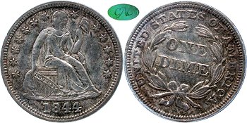 GFRC Open Set Registry - Gerry Fortin 1844 Seated  10C