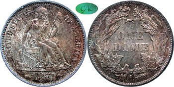 GFRC Open Set Registry - Gerry Fortin 1874 Seated With Arrows 10C