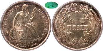 GFRC Open Set Registry - Gerry Fortin 1873 Seated With Arrows 10C