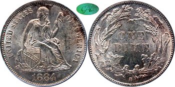 GFRC Open Set Registry - Gerry Fortin 1884 Seated  10C