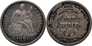 GFRC Open Set Registry - Dale Miller 1891 Seated  10C