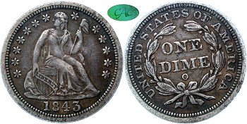 GFRC Open Set Registry - Tenafly 1843 Seated  10C