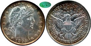 GFRC Open Set Registry - LABELMAN87 1893 Barber  25C