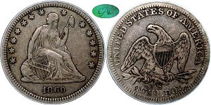 GFRC Open Set Registry - Iowa 1860 Seated  25C