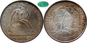 GFRC Open Set Registry - Newtown 1874 Seated With Arrows 50C