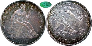 GFRC Open Set Registry - Seated Appalachians Halves 1877 Seated  50C