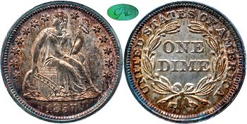 GFRC Open Set Registry - Gerry Fortin 1857 Seated  10C