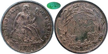 GFRC Open Set Registry - Coulombe Family 1881 Seated  10C