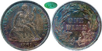 GFRC Open Set Registry - Gerry Fortin 1861 Seated  10C