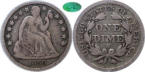 GFRC Open Set Registry - Tenafly 1859 Seated  10C