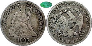 GFRC Open Set Registry - Tenafly 1885 Seated  25C