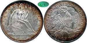 GFRC Open Set Registry - Oregon Beaver 1874 Seated With Arrows 50C