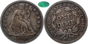 GFRC Open Set Registry - Dale Miller 1859 Seated  10C