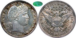 GFRC Open Set Registry - LABELMAN87 1903 Barber  25C