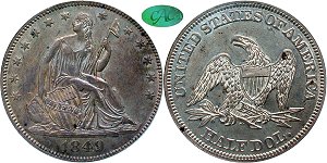 GFRC Open Set Registry - Herms Halves 1849 Seated  50C