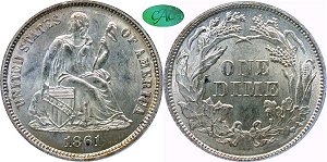 GFRC Open Set Registry - Civil War 1861 Seated  10C