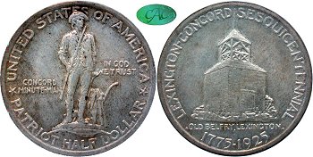 GFRC Open Set Registry - nacnud 1925 Early Commemorative Lexington 50C