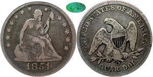 GFRC Open Set Registry - Tenafly 1851 Seated  25C