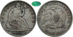 GFRC Open Set Registry - TGM 1874 Seated  50C