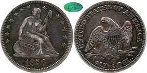 GFRC Open Set Registry - Tenafly 1856 Seated  25C