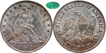 GFRC Open Set Registry - Newtown 1842 Seated Med Date 50C