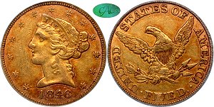 GFRC Open Set Registry - Piedmont 1839 - 1866 Gold Liberty G$5