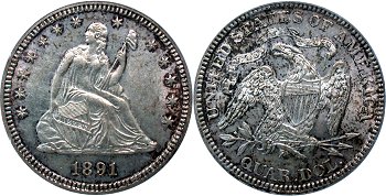 GFRC Open Set Registry - nacnud 1866-1891 Seated With Motto 25C