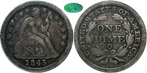 GFRC Open Set Registry - Copper Harbor 1845 Seated  10C