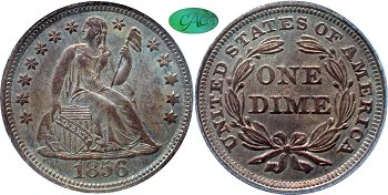 GFRC Open Set Registry - Gerry Fortin 1856 Seated Lg Date 10C