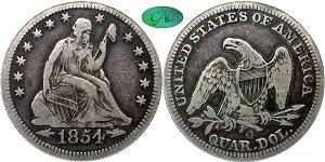GFRC Open Set Registry - Tenafly 1854 Seated  25C