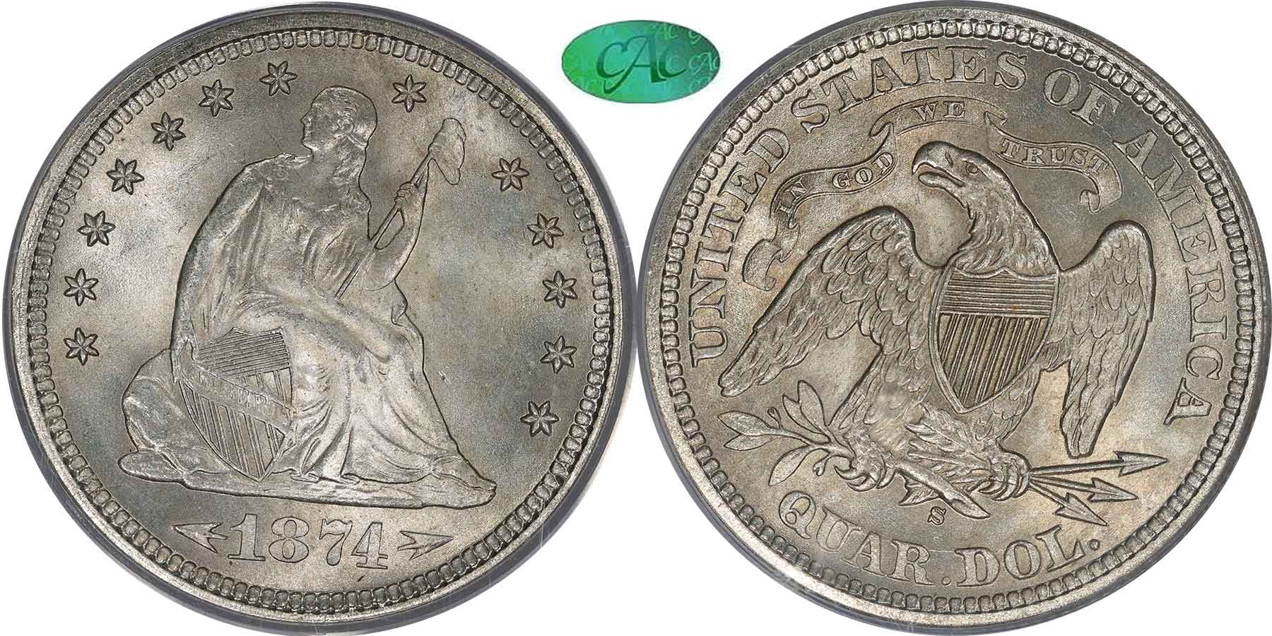 GFRC Open Set Registry - MIKE VERHULST 1874 Seated With Arrows 25C