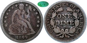 GFRC Open Set Registry - Tenafly 1849 Seated  10C