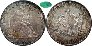 GFRC Open Set Registry - Newtown 1863 Seated  50C