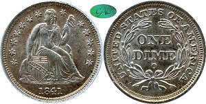 GFRC Open Set Registry - Tenafly 1841 Seated  10C