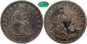 GFRC Open Set Registry - Pikes Peak 1843 Seated  25C