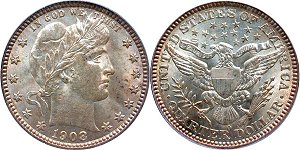 GFRC Open Set Registry - LABELMAN87 1908 Barber  25C